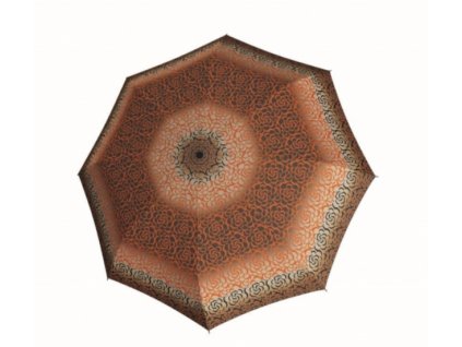 Deštník Doppler Mini Fiber Classic - hnědooranžový vzor