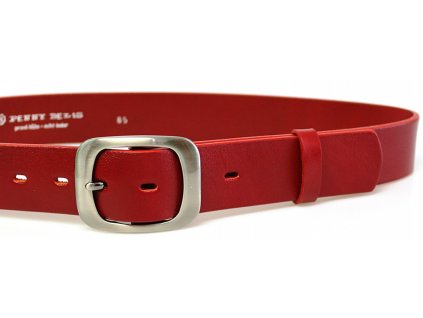 Červený kožený dámský opasek 95 cm  - Penny Belts