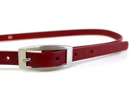 Červený úzký kožený opasek 90 cm - Penny Belts