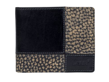 Kožená peněženka Lagen - černá vzor