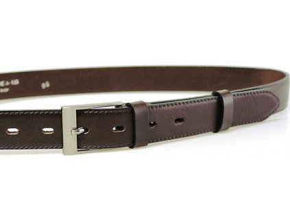 Společenský tmavě hnědý kožený opasek 115 cm - Penny Belts