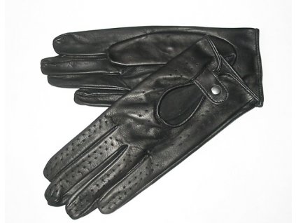 Dámské kožené řidičské rukavice - černé