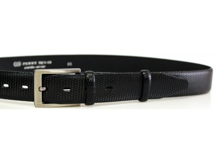 Společenský černý kožený opasek 105 cm - Penny Belts