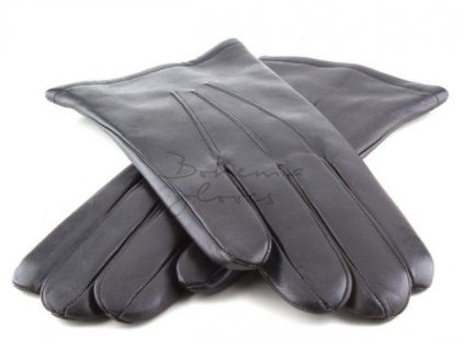Klasické černé pánské kožené rukavice s podšívkou Bohemia Gloves
