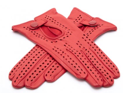 Dámské kožené řidičské rukavice Bohemia gloves - červené