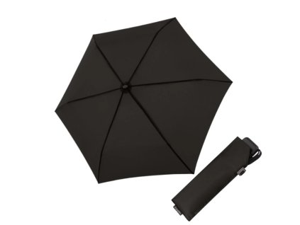 Deštní Doppler placatý carbonsteel mini slim - černý