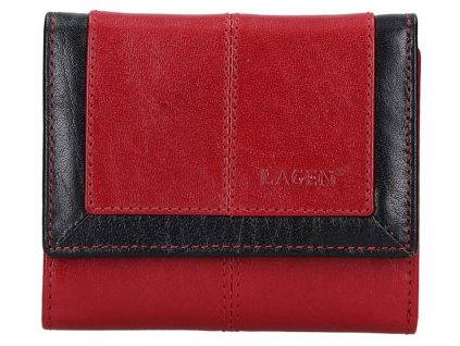 Luxusní kožená peněženka Lagen - červenočerná