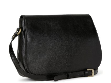 Klopnová kabelka kožená Hexagona - černá