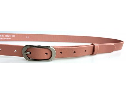 Růžový kožený dámský opasek Penny Belts 95 cm