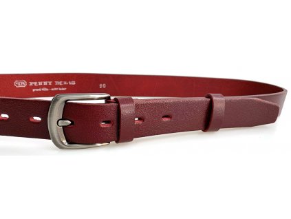 Kožený dámský opasek 100 cm Penny Belts - vínový