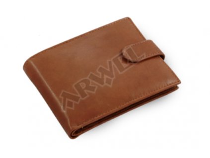 Pánská kožená peněženka s přezkou Arwel - hnědá