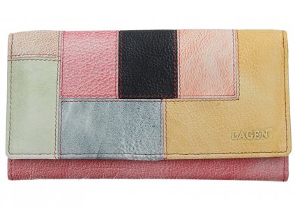 Barevná kožená peněženka Lagen - LIPSTICK