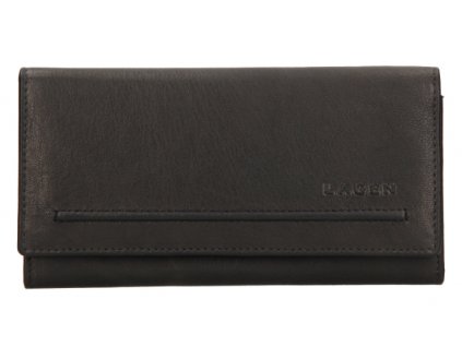 Měkká kožená dámská peněženka Lagen - černá