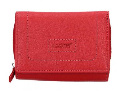 Menší kožená peněženka Lagen - červená