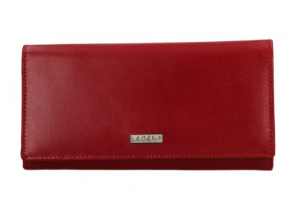 Červená dámská rámová kožená peněženka
