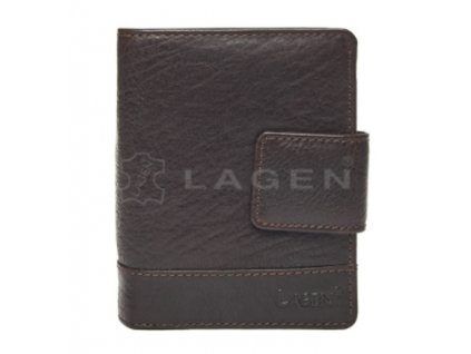 Kožená peněženka Lagen -tmavě hnědá