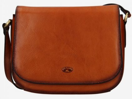 Klopnová kožená kabelka Katana - rezavá