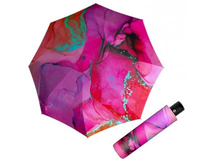 Dámský automatický deštník Carbonsteel Megic -  růžový vzor