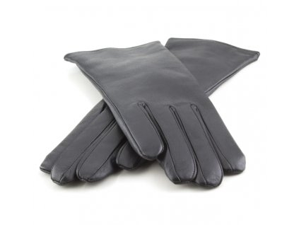 Dámské kožené rukavice s gumičkou v dlani Bohemia Gloves - černé