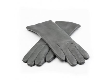 Dámské kožené rukavice s gumičkou v dlani Bohemia Gloves - šedé