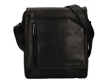 Kožená klopnová taška přes rameno Sendi Design - černá