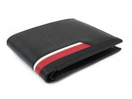Kožená peněženka Arwel černá s proužkem