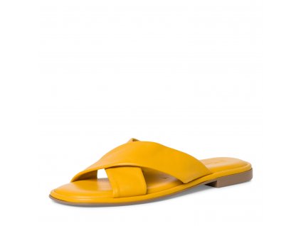 Dámské kožené pantofle Tamaris - žluté