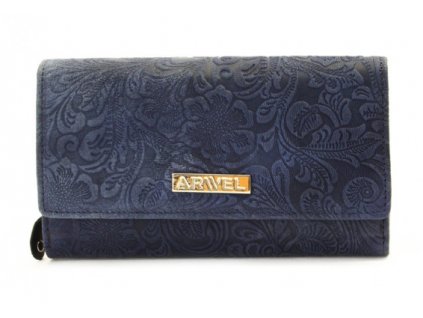 Kožená peněženka s ražbou Arwel - modrá