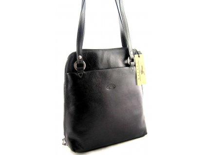 Kožený kabelko-batůžek Katana - černý