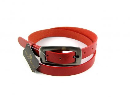 Červený úzký dámský opasek - Penny Belts