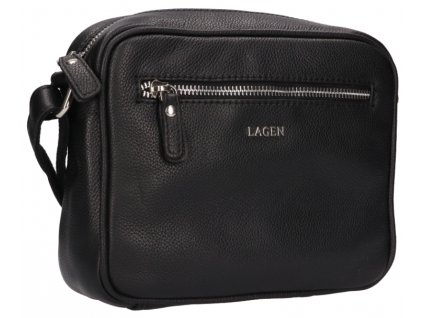 Kožená kabelka Lagen - černá