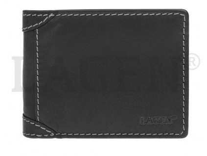 Moderní kožená peněženka na šířku - černá