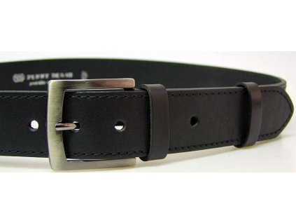 Nadrozměrný černý kožený opasek 120 cm Penny Belts