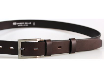 Společenský tmavě hnědý kožený opasek  115 cm - Penny Belts