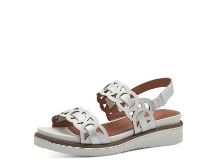 Pohodlné kožené bílé sandály Tamaris