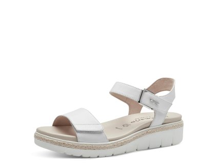 Pohodlné kožené sandály Tamaris - bílé