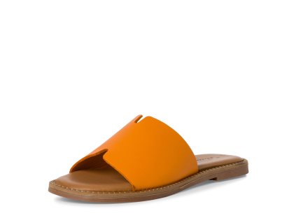 Dámské kožené pantofle Tamaris - oranžové