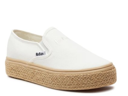 Plátěné bílé polobotky na gumu Lee Cooper