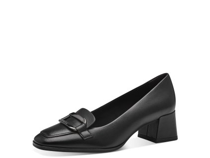 Černé kožené lodičky Tamaris