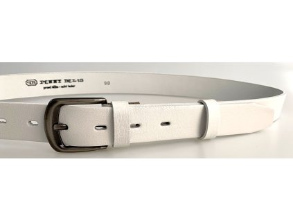 Bílý kožený dámský opasek Penny Belts 105 cm