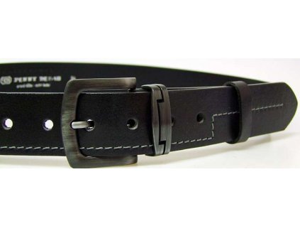Černý kožený opasek 110 cm - Penny Belts