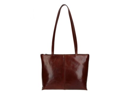 Klasická kožená kabelka Elega - hnědá