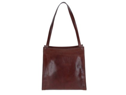 Menší kožená kabelka Elega - hnědá