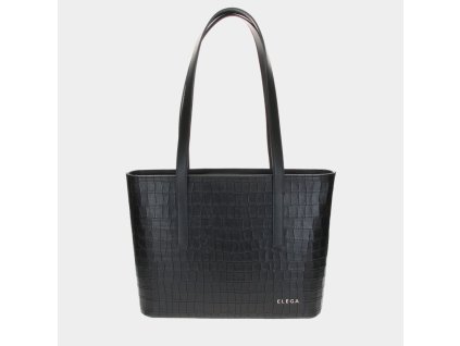 Kožená kabelka Elega Crocelia černá kroko