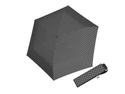 Deštní Doppler placatý carbonsteel mini slim - černý vzor