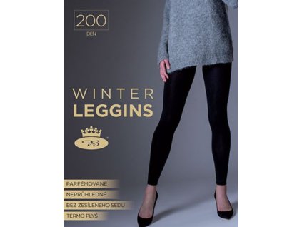 Punčochové legíny dámské dlouhé WINTER leggins 200 DEN extra silné NERO