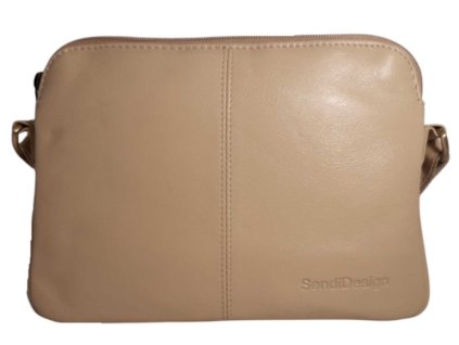 Menší kožená kabelka SendiDesign - béžová