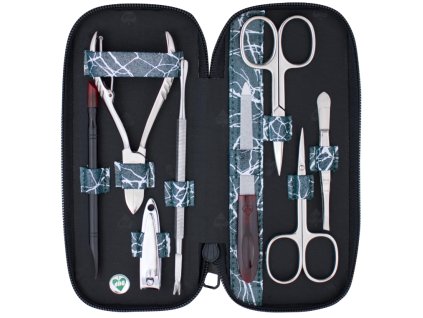 Kožená manikúra DUP - tyrkysový vzor