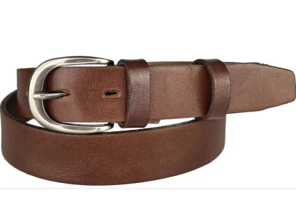 Hnědý dámský kožený opasek šíře 3cm Penny Belts