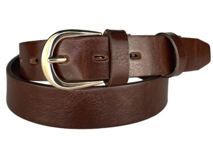 Tmavě hnědý dámský kožený opasek šíře 3cm Penny Belts